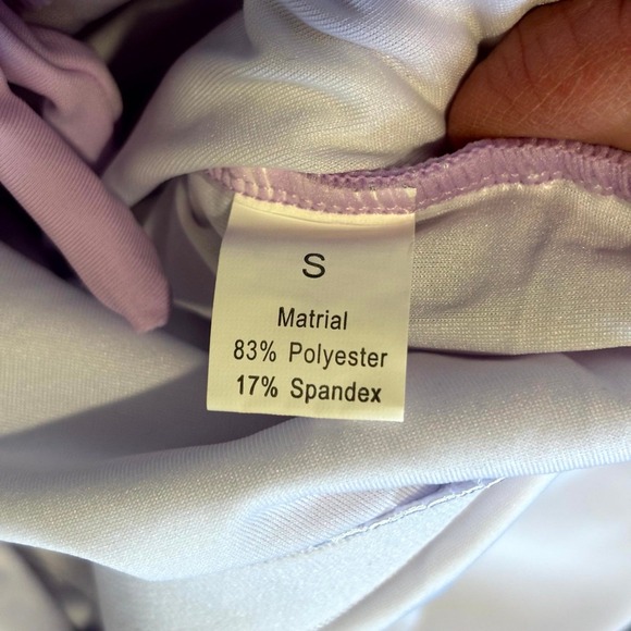 B2prity Ruched Swimsuit One Piece Womens Small Lavender Stretch Tummy Control - Picture 4 of 7